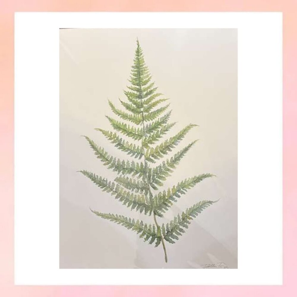 Woodland Fern Illustration - Green Botanical Watercolor Painting